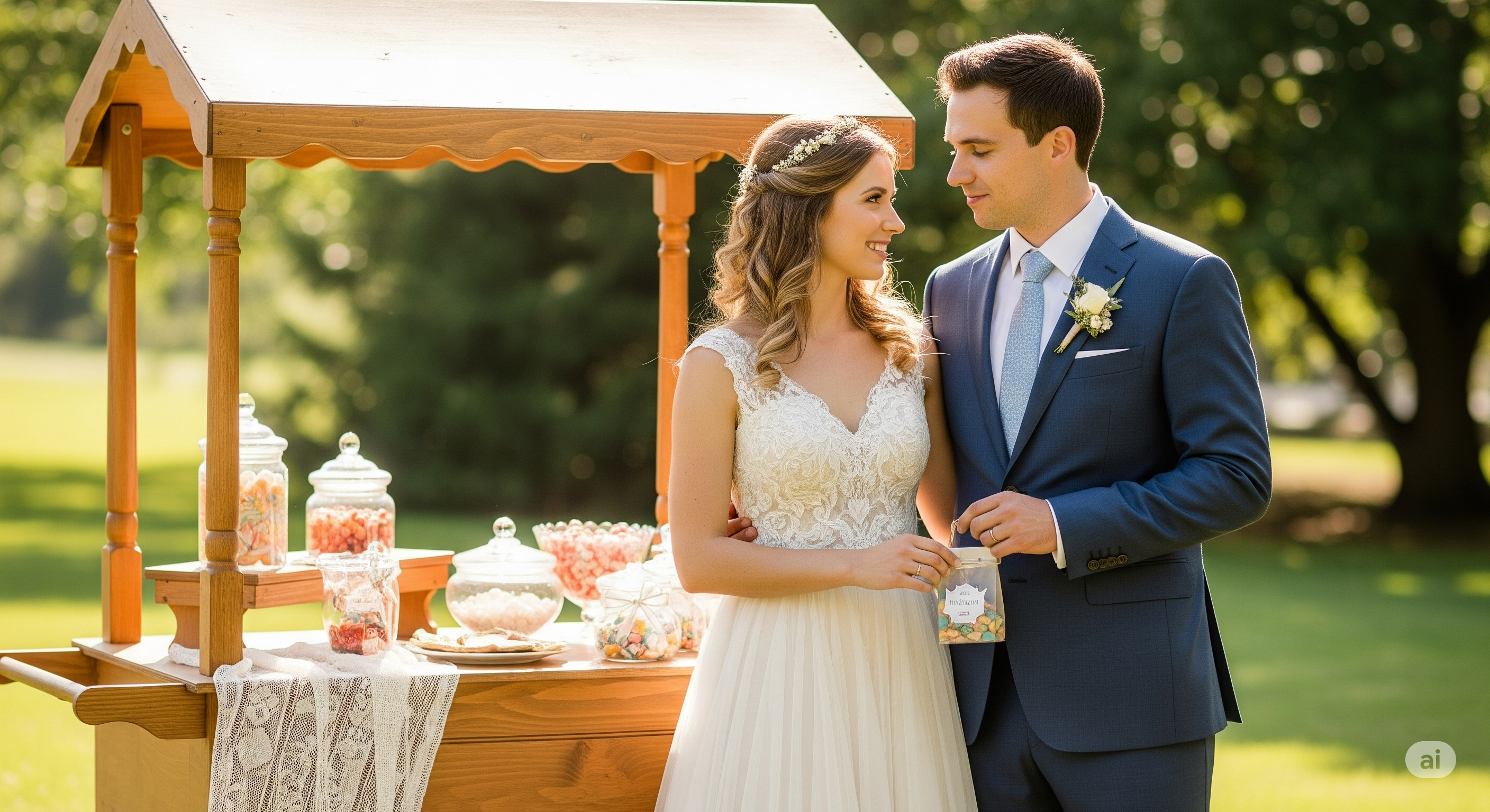 Vielseitige Candy Bar aus Holz für Hochzeiten, Events und Produktpräsentationen